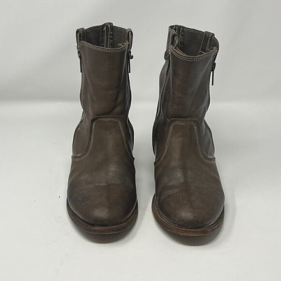 Freebird Austin double-zip leather ankle booties pre-worn 9 grey brown - Picture 6 of 15